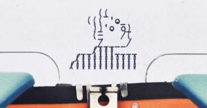Typewritten characters depicting a human head