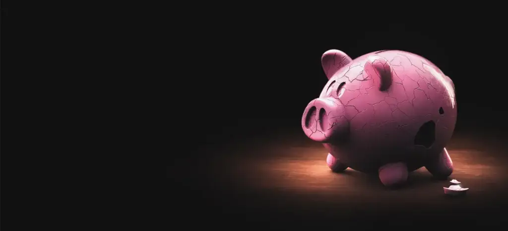 Cracked piggybank